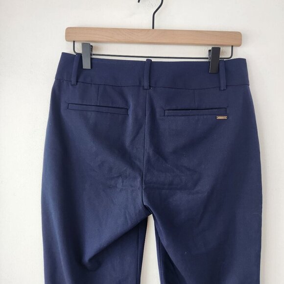 Calvin Klein Navy Blue Straight Leg Trousers Classic Career Pants Women's 2 - Picture 4 of 9